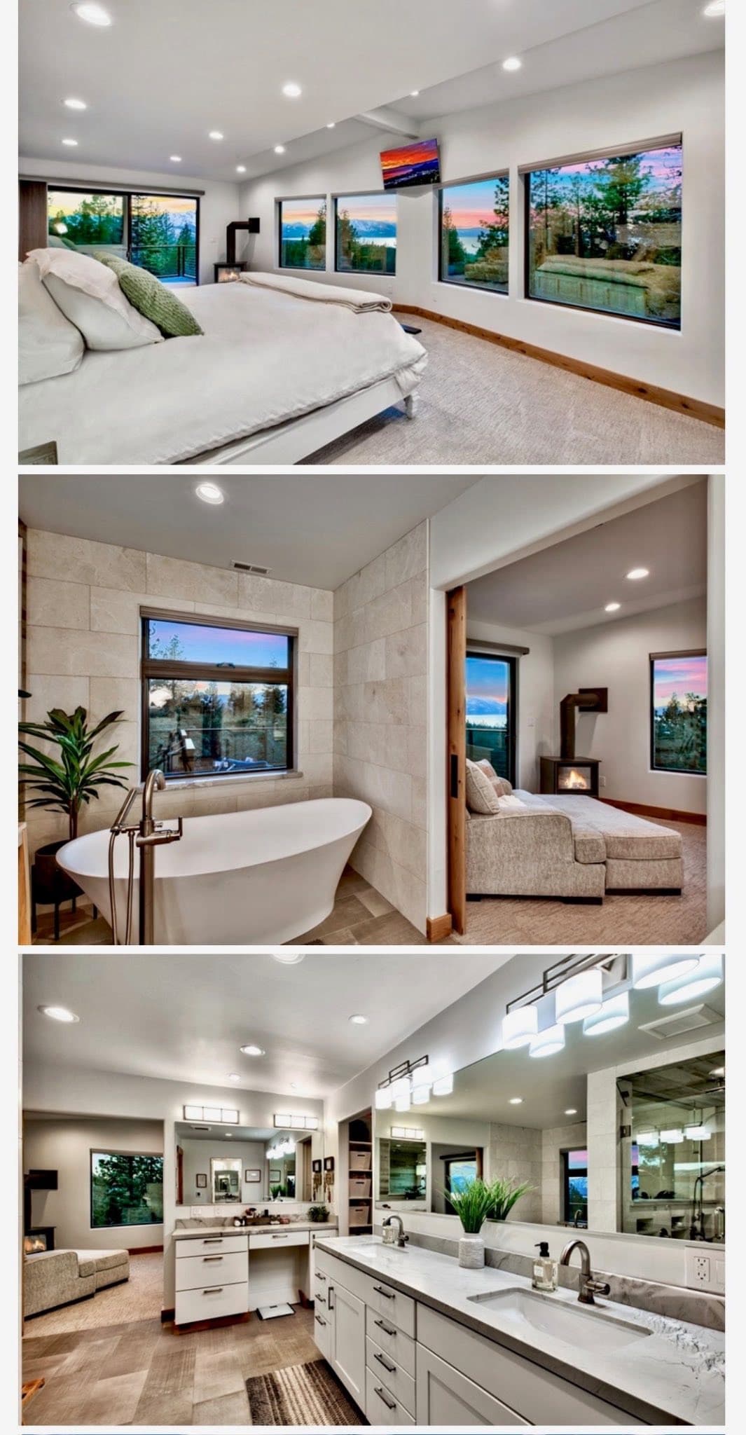 Shearer property bedroom and bathroom after renovation